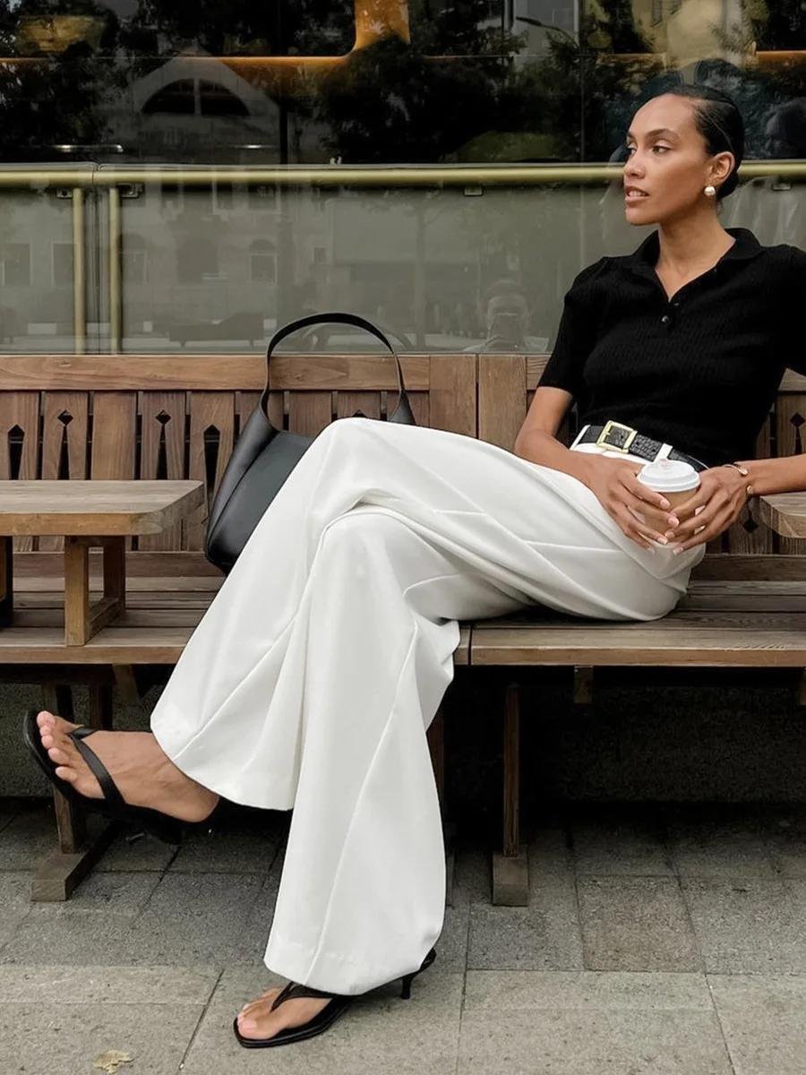 High-Waisted Tailored Trousers by  Mr Kool 